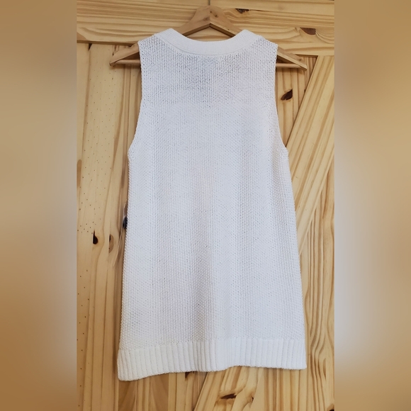 TRIBAL Size S White Cable Knit Sweater Vest - Picture 7 of 9